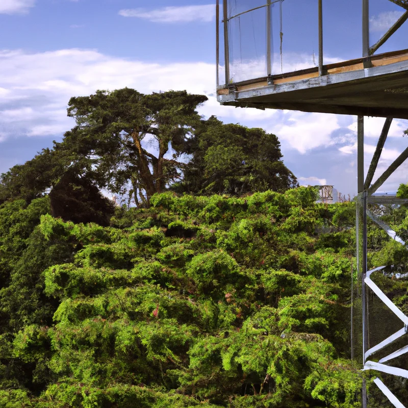 Berjalan di puncak pokok di Kew Gardens: London dilihat dari Treetop Walkway